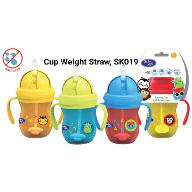 Botol minum sedotan Baby Safe SK019, FS405, SK005 Cup weight Straw, silicone spout