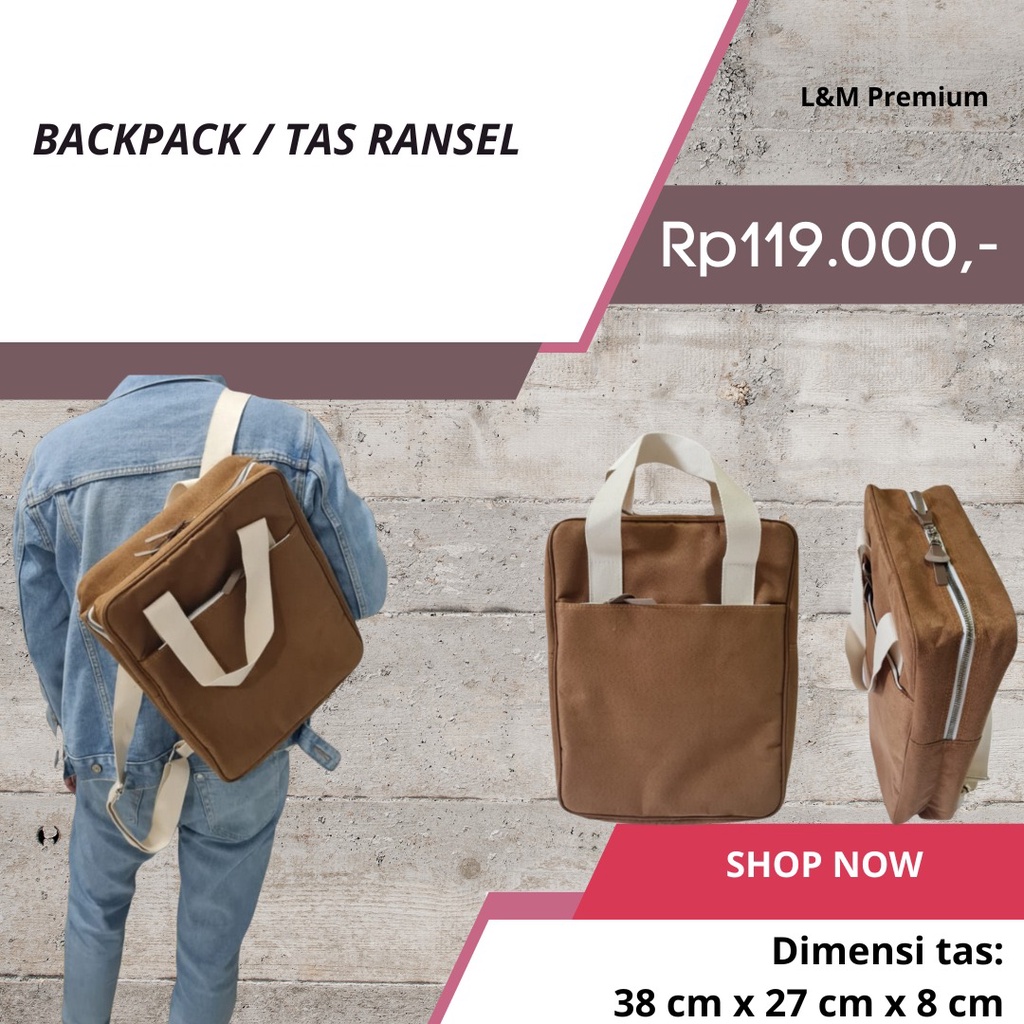 BACKPACK / TAS RANSEL SUEDE UNISEX