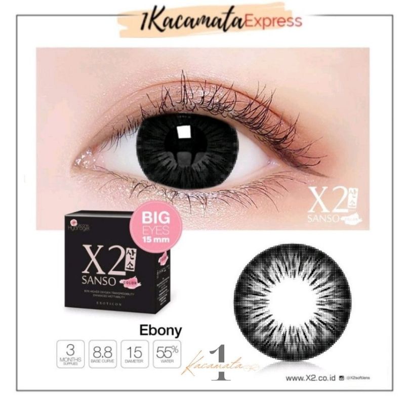 SOFTLENS WARNA X2 SANSO COLOR BLACK EXOTICON