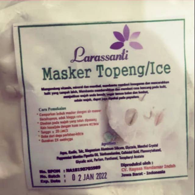 MASKER TOPENG/ICE LARASSANTI 1KG Resmi (BPOM)