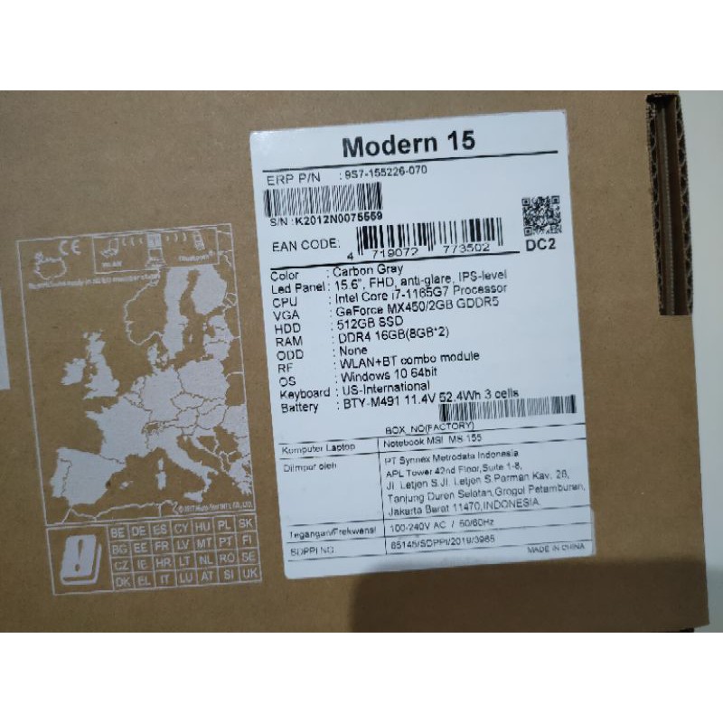 характеристики ноутбука msi modern 15