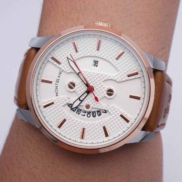 BARU Jam Tangan Pria Montblanc 7873 Leather Strap Cowok murah - hargajam - 2 Pilihan warna