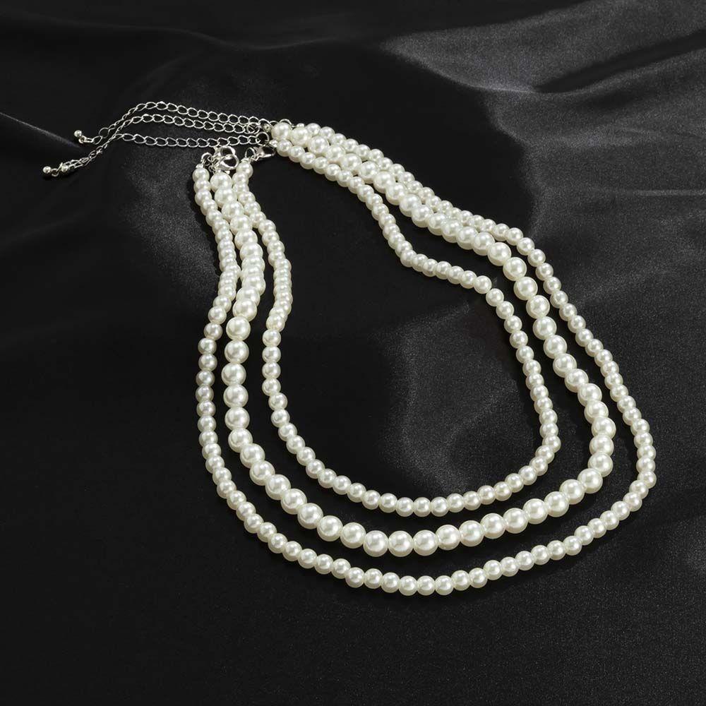 Mxbeauty Kalung Mutiara Kreatif Sederhana Perhiasan Pria Perhiasan Pesta Kepribadian Gentleman Style Stacking Neckchain