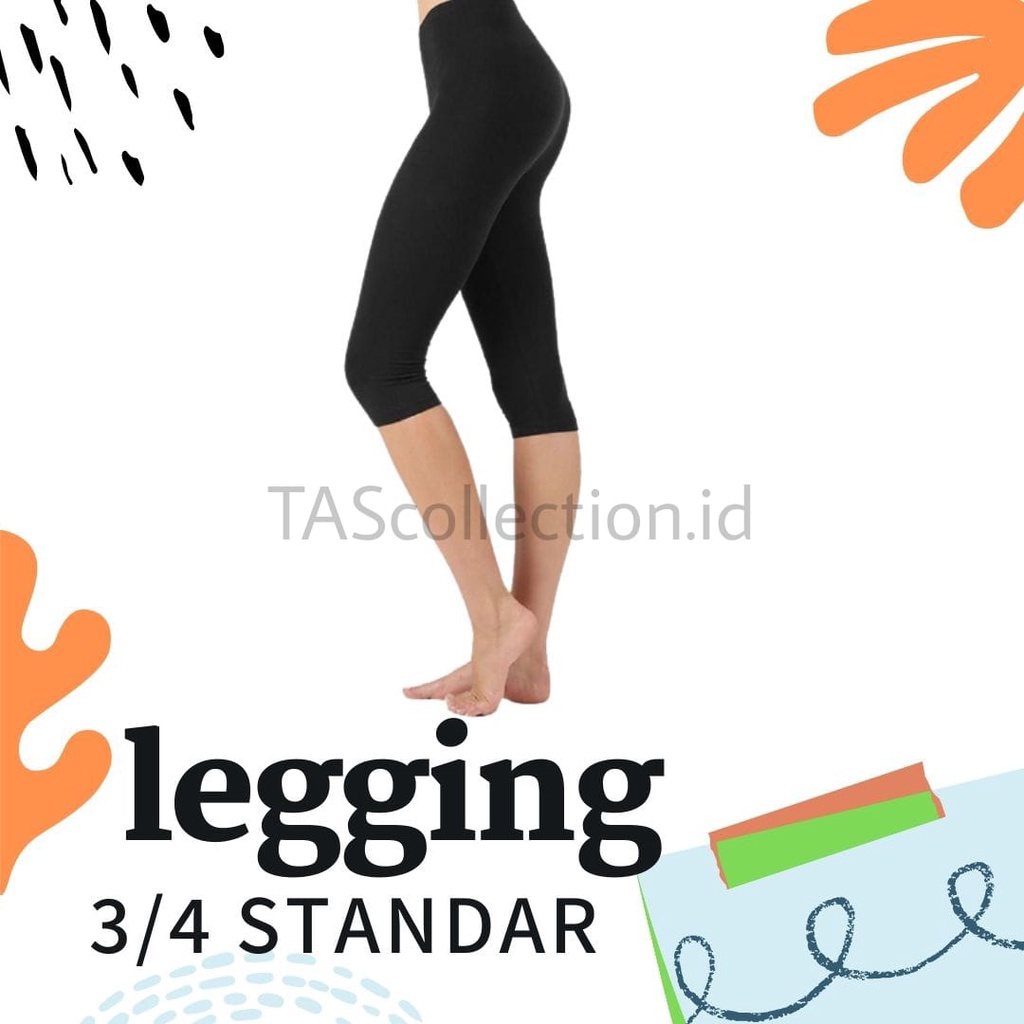 Legging 3/4 Ukuran S-M Celana Legging Wanita