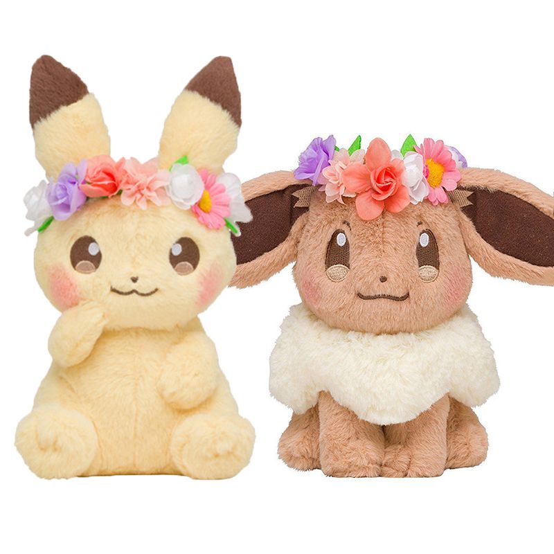 【Ready Stock!!!】Pokemon Center Pikachu&amp;Eevee's Easter Plush Doll Cute Animal Stuffed Gift Toy