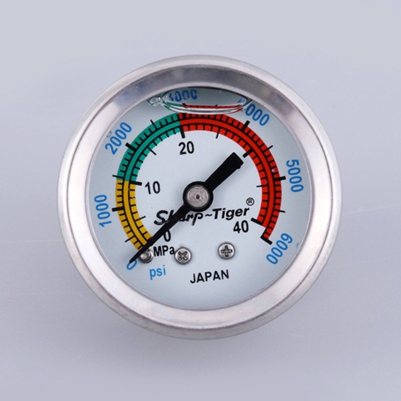 Pompa Manometer Pengukur 0-6000 / 0-40MPa Bingkai Stainless Steel