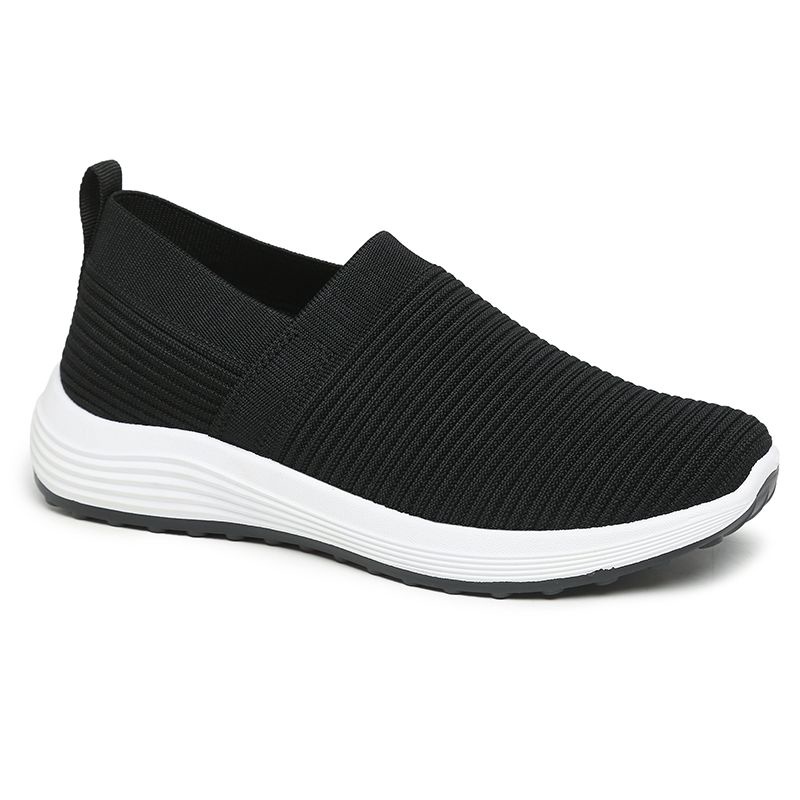 [GROSIR][COD] SEVEN_DAY SEPATU RAJUT SLIP ON WANITA OLAHRAGA TANPA TALI SPORT SHOES HITAM A-667