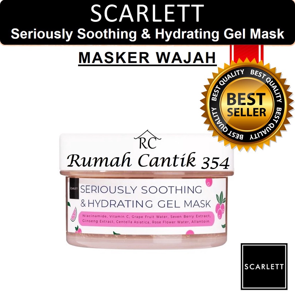 Scarlett Whitening Seriously &amp; Hydrating Shooting Gel Mask Rumah Cantik 354 Masker Mencerahkan Wajah