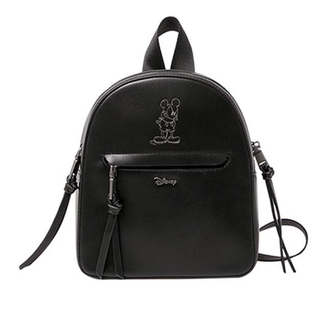 Gracegift Disney Collection Solid Black Mickey Mouse Backpack