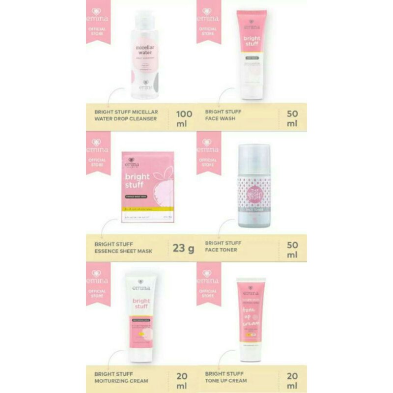 PAKET PERAWATAN WAJAH GLOWING EMINA BRIGHT STUFF
