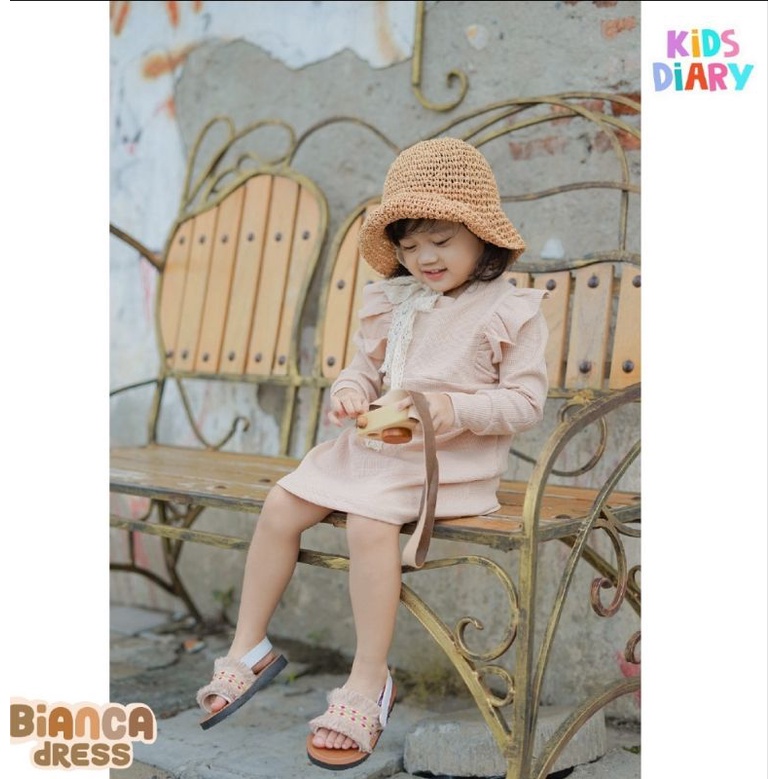 Kids Diary Plus - Bianca Dress waffle Anak Cewek 1-4 Tahun