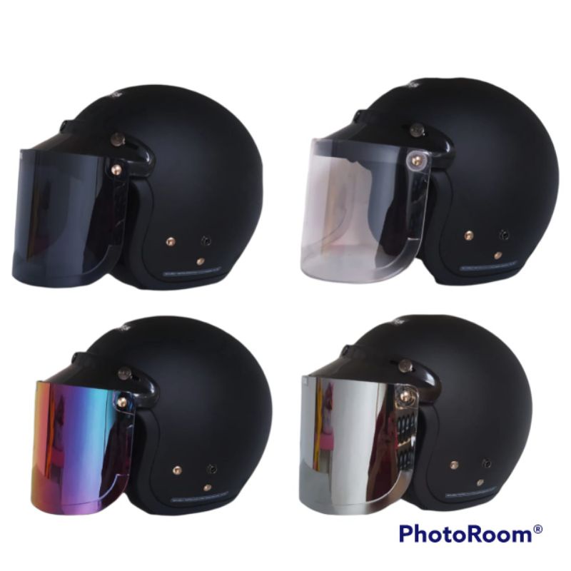 (Bisa COD)HELM RETRO POLOS  TOPI PET/FLAT DATAR FREE PACKING BOX