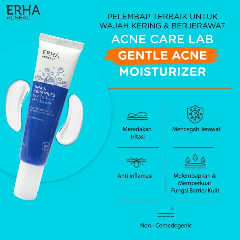 ERHA Penghilang Jerawat Lengkap 5 Pcs - Paket ACSBP - Spot Gel - Toner - Sunscreen - Moisturizer