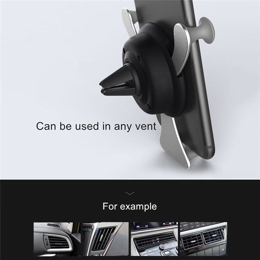 Universal No Magnetic Gravity Car Mobile Phone Holder / Smile Face Air Vent Clip Phone GPS Mount / in Car Smartphone Stand / Kompatibel dengan for iPhone 11 Pro XS Max Android Phone Xiaomi Huawei Samsung