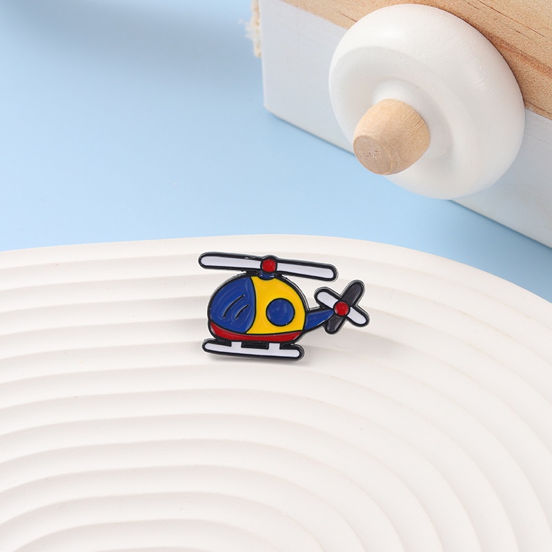 Bros Pin Enamel Bentuk Kartun Helikopter Untuk Hadiah Teman