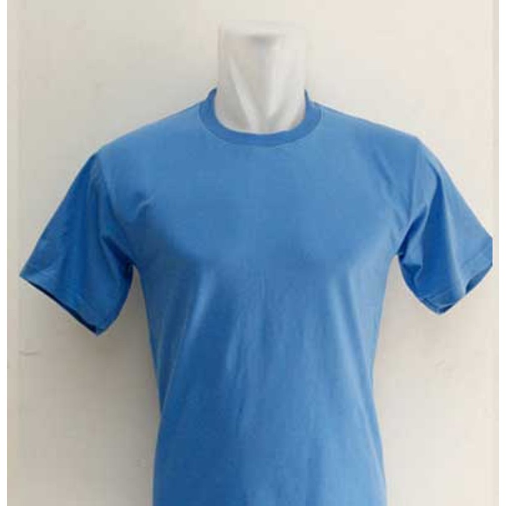 Promo Kaos polos Warna Ukuran S warna Biru Muda