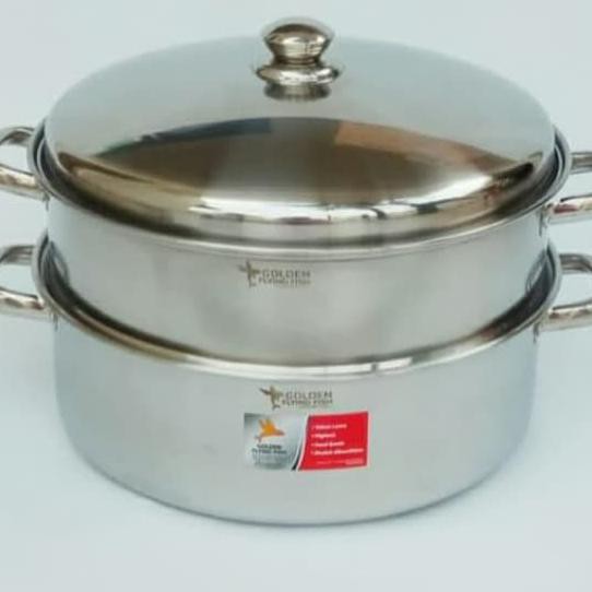 STEAMER STAINLESS UKURAN 30 CM SUSUN 2 GOLDEN FLYING FISH
