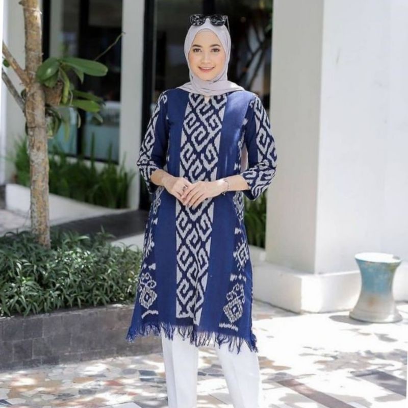 Baju tenun - Tunik - tunik tenun - baju etnik - baju tenun troso jepara - tenun - baju kantor