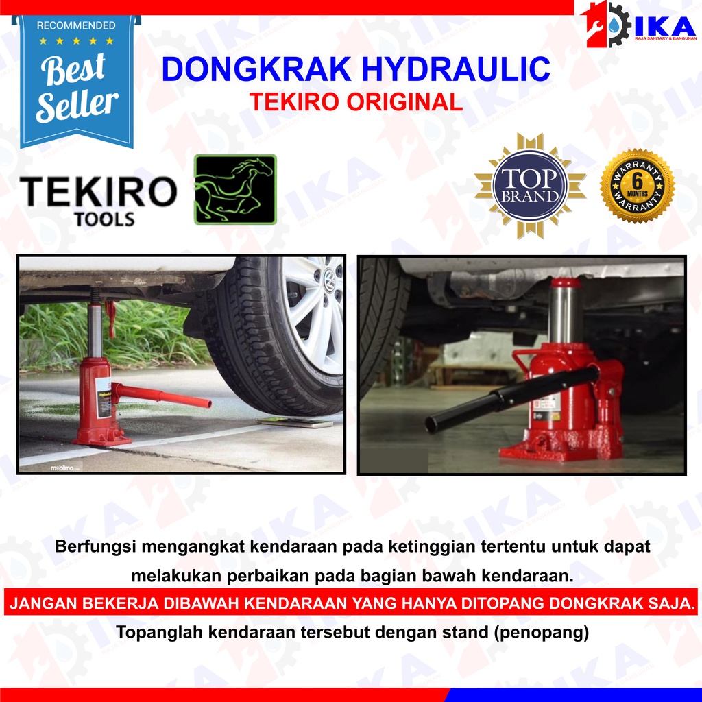 TEKIRO Dongkrak Botol 2 TON / Hydraulic Welded Bottle Jack AU-BJ1909