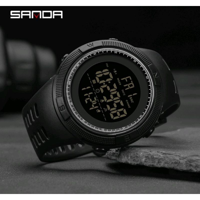 Jam Tangan SANDA 2003 Jam Tangan Pria Digital Tali Rubber Shockproof Anti Air