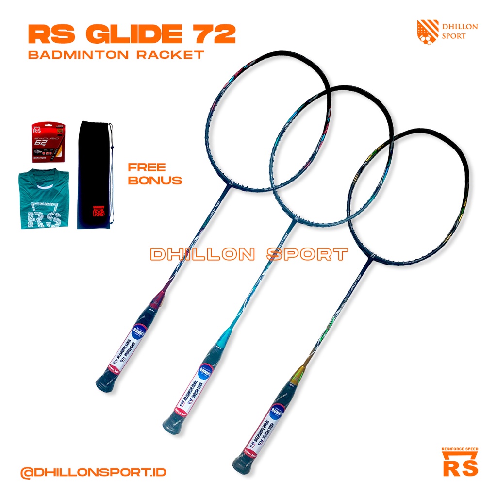 Raket Badminton RS Glide 72 dan Glide 75 Original Reinforce Speed