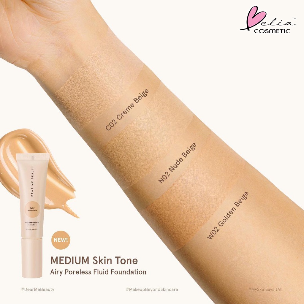 ❤ BELIA ❤ DEAR ME BEAUTY Airy Poreless Fluid Foundation 30g | KFC Series Primer + Foundation Breathable Cushion SPF 46 PA+++ 15g | BPOM