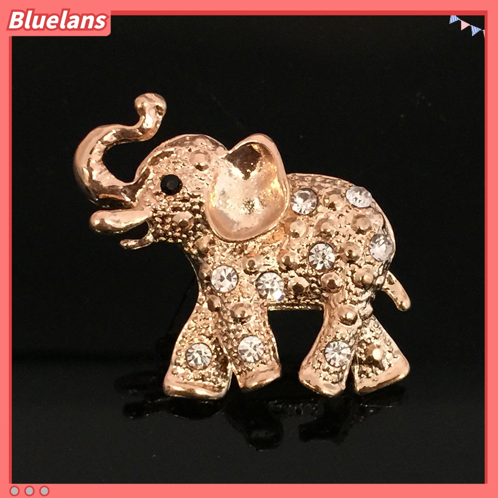 Bluelans Bros Pin Enamel Bentuk Gajah Aksen Berlian Imitasi Untuk Pria