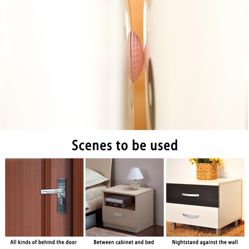 1 Pcs Pengaman Benturan Tembok Ganjalan Pintu Dinding Pintu Penahan Engsel Bulat Safety Lock Ban Anti-collision- olo