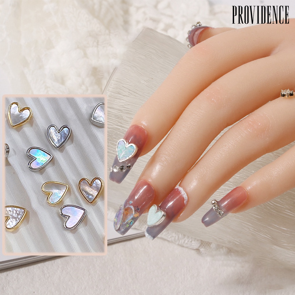 Providence 10Pcs / Set Stiker Kuku Motif Hati 3D Untuk Dekorasi Nail Art / Manicure DIY