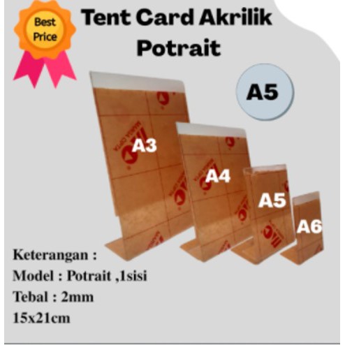 

Akrilik A5 potrait, tent card holder 1sisi