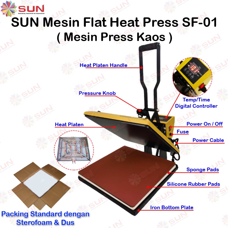 Mesin Press Sablon Kaos Sliding 38x38 High Pressure SF-01 / SF-03 Kaos, Bag, Puzzle, Plat Aluminium, Bantal ( DTG, DTF, Polyflex, Sublime, Transfer Paper, Platisol, Rubber )-3