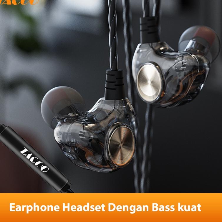 {MURMER} TACOO Headset Gaming Handsfree Wired Sport  Hi-Fi Stereo Sound Deep Bass In-Ear Earbuds Bra