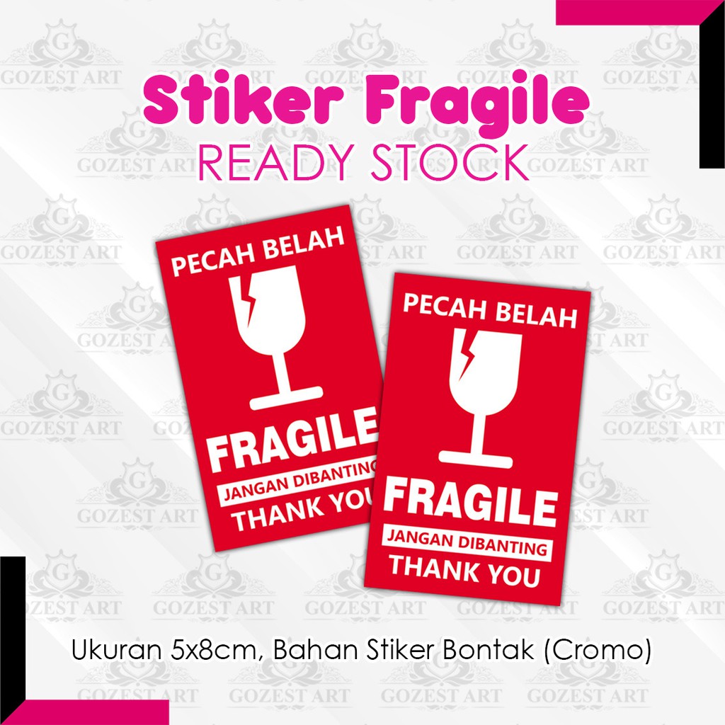 

Stiker Fragile Sticker Jangan Dibanting / Stiker fragile Makanan / stiker fragile Pengiriman 001