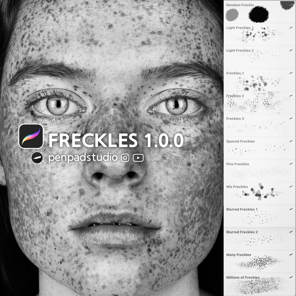 Procreate Brush - Freckles &amp; Stubbles Procreate Brushes