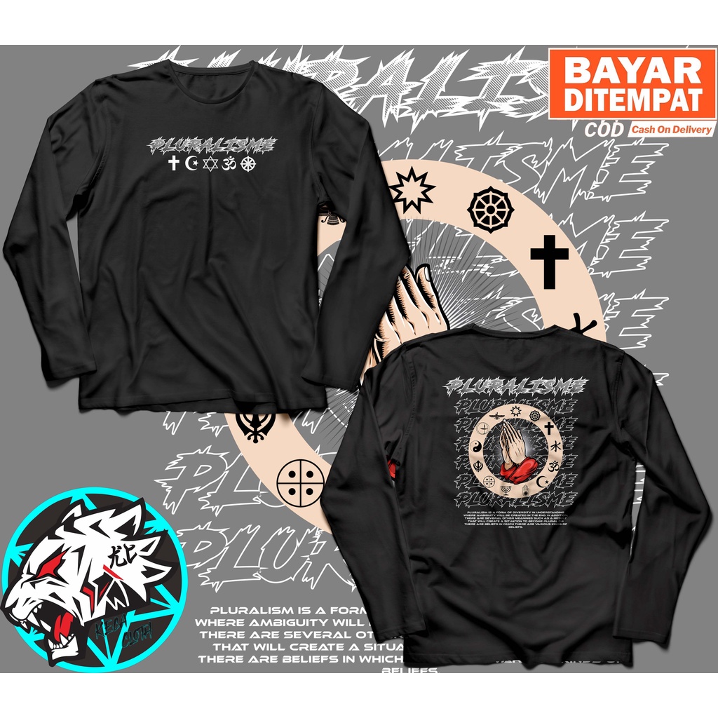 KAOS BAJU LENGAN PANJANG PLURALISME ANY RELIGION BIG SIZE JUMBO KAOS DISTRO PRIA WANITA