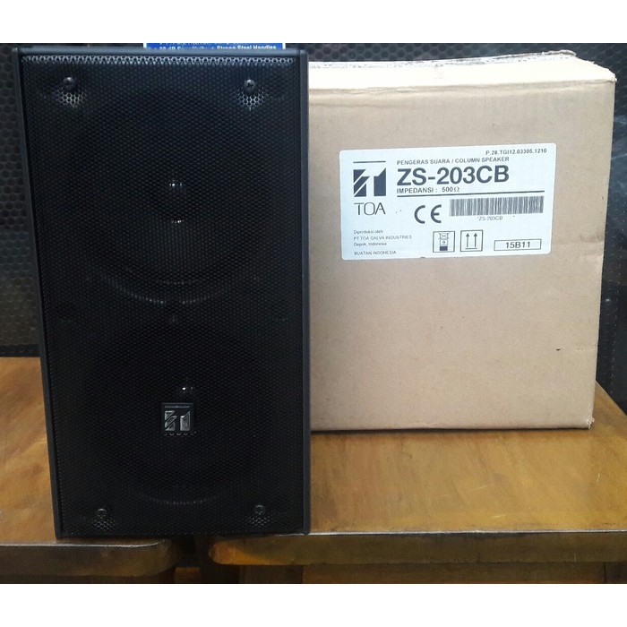 Column Speaker TOA ZS-203CB ZS 203 CB ZS 203CB 20 Watt 4 inch W Hitam Black Speker Jogja isi 2 Kolom