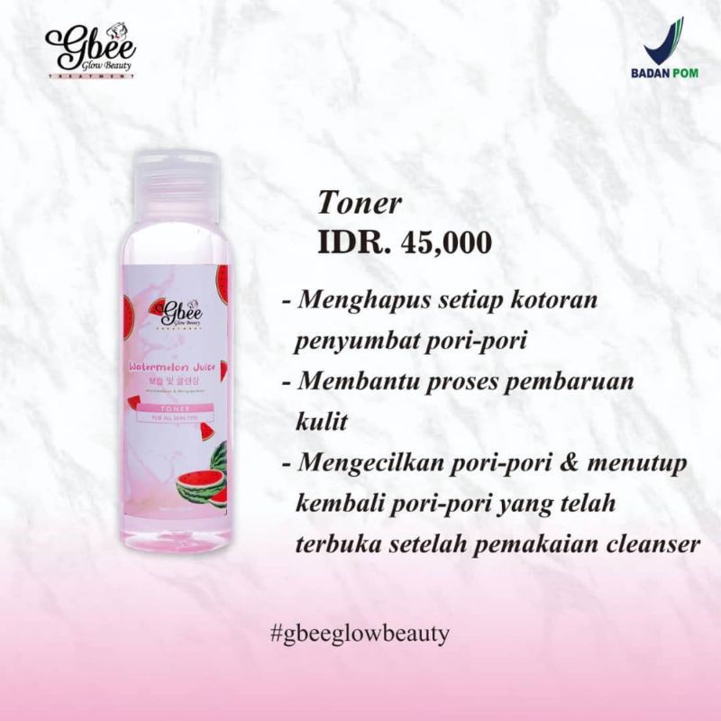 GBEE GLOW BEAUTY (NORMAL/PINK) SKINCARE BPOM