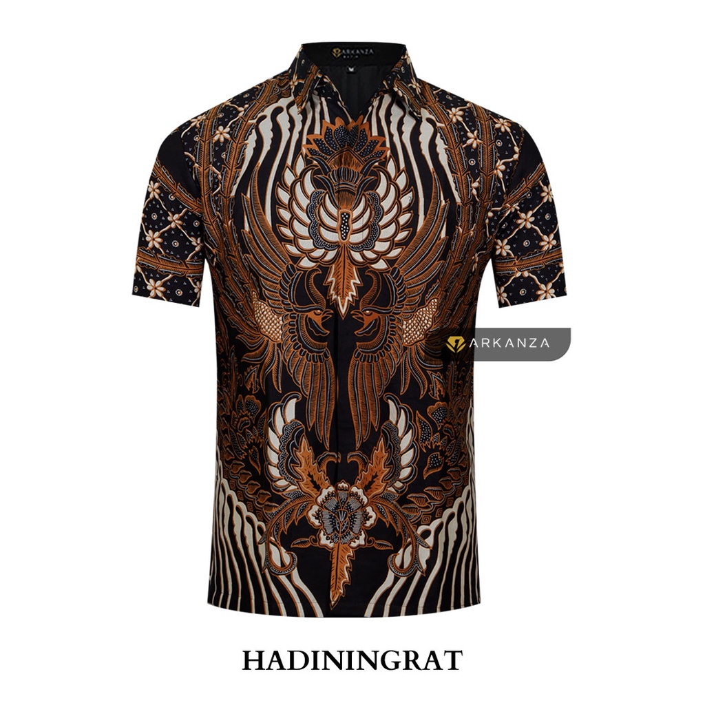 BATIK ARKANZA Motif HADININGRAT Hem Atasan Kemeja Baju Batik Pria Cowok Laki Laki Slimfit Full Lapis Furing Lengan Panjang Lengan Pendek Original Asli