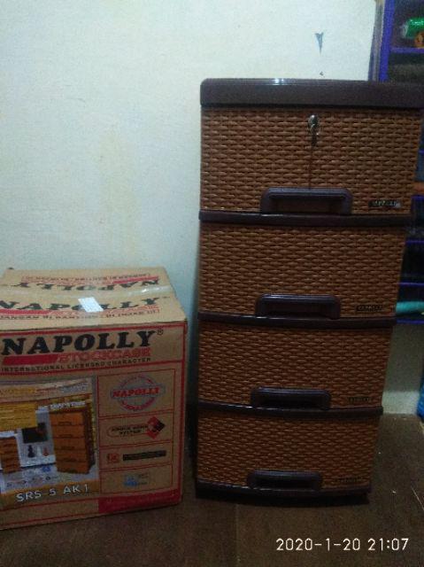 Contener Pakaian Plastik Susun 4 Lemari Pakaian Laci Rotan Susun 4 Napolly
