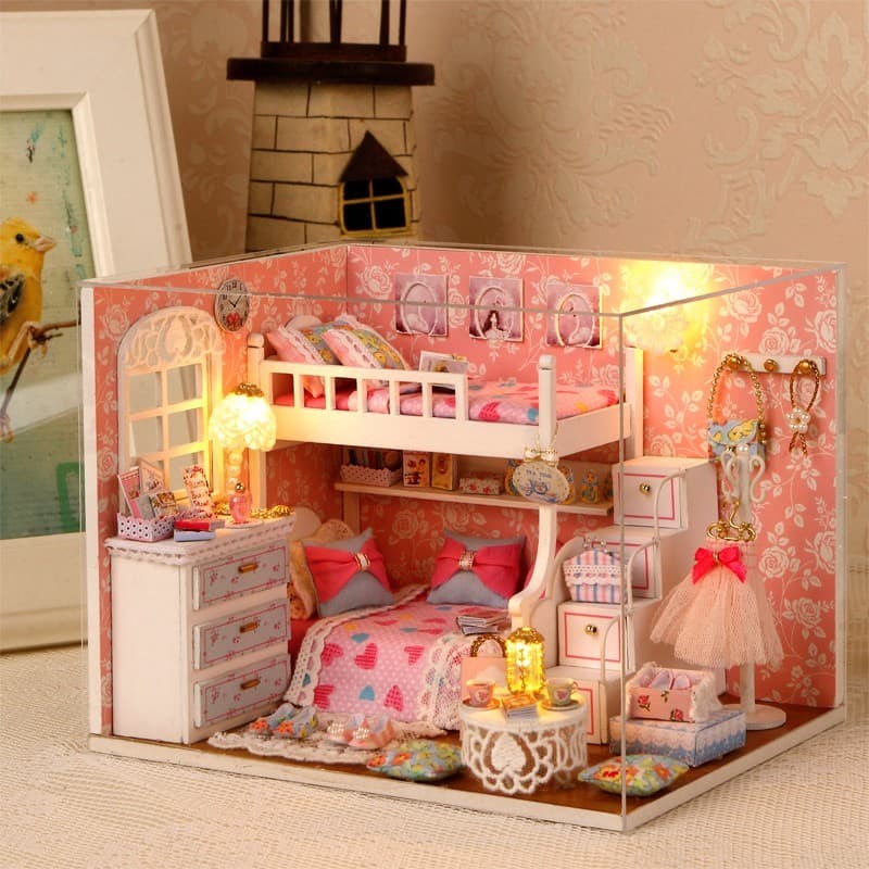 CUTEBEE DIY Wooden Doll House - Dream Angles