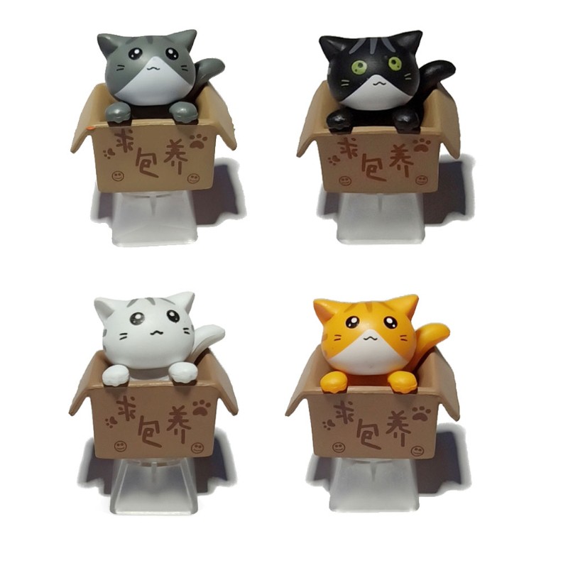 btsg 1Pc DIY ABS Cat Custom Cartoon Anime Keycap Bottom Backlit Keycaps Gift For Cherry MX Mechanical Keyboard Key Cap R4 Height OEM Children's Gifts