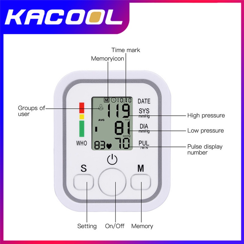 Tensimeter Digital / Pengukur Tekanan Darah / Tensi Darah Tensimeter Digital / Blood Pressure Monitor / Portable Digital Darah Alat / Electronic Sphygmomanometer