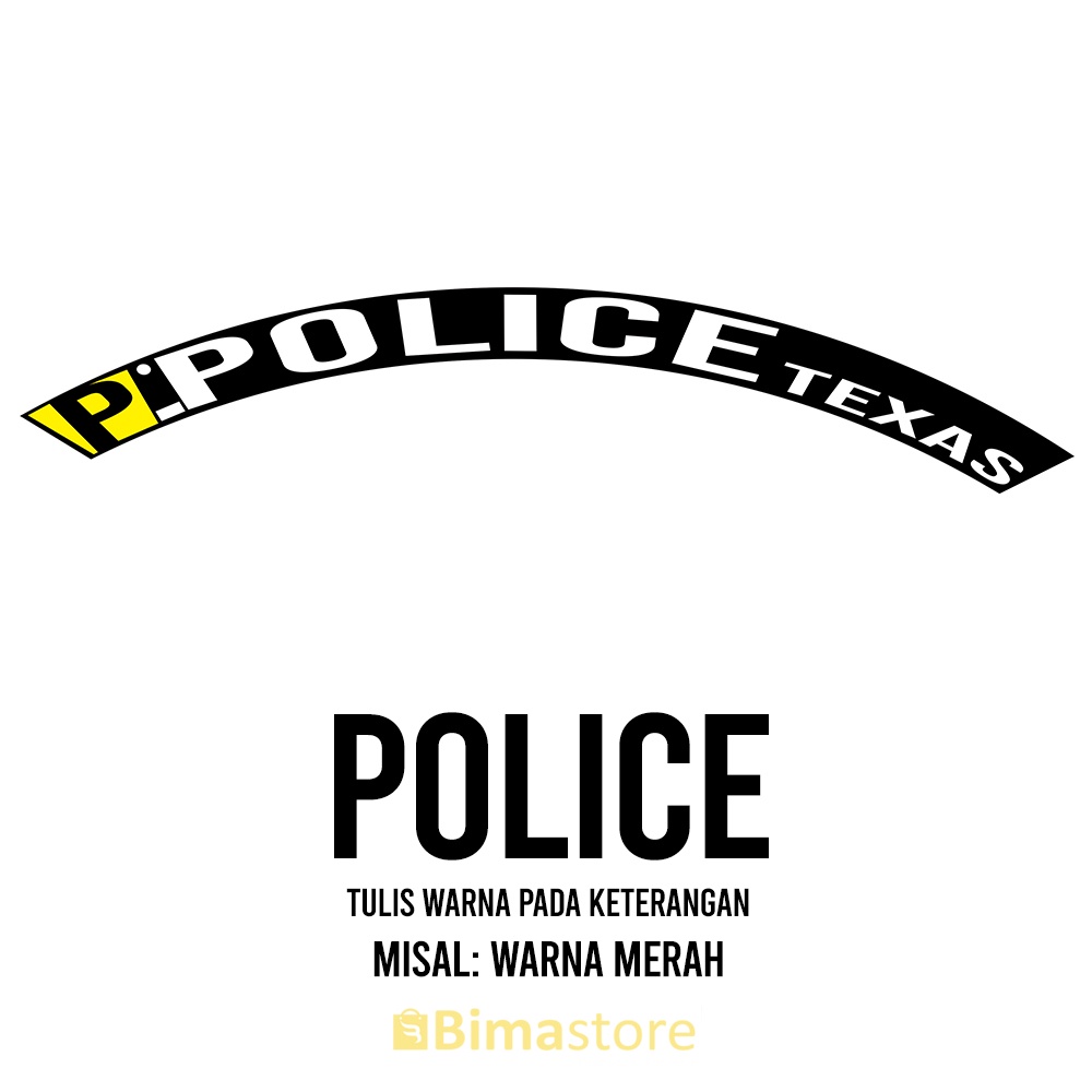 Sticker Decal Rims Sepeda POLICE | Lebar 1 - 3 cm | Diameter 16", 18", 20", 24", 27.5", 29", 700c | 