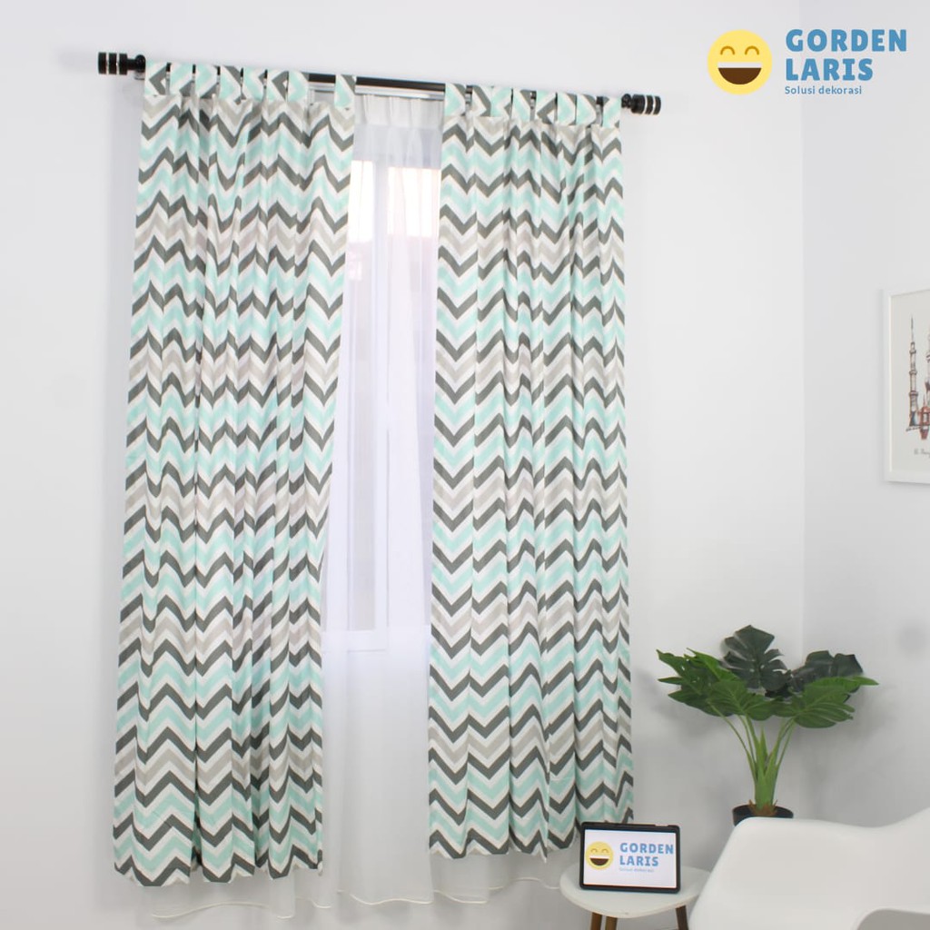 tirai jendela minimalis motif tribal gorden import hotel kordyn hordeng pintu kamar
