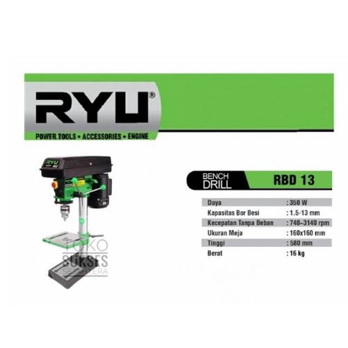 RYU RBD13 / Mesin Bor Duduk 13mm Ryu / Bench Drill RBD13 Bor Duduk 13 MM