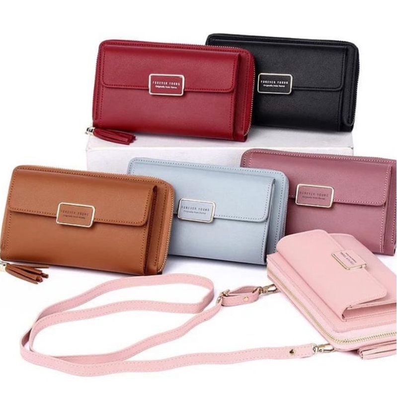Tas Dompet Wanita - Dompet Panjang Tali - Dompet HP Wanita - Dompet Import