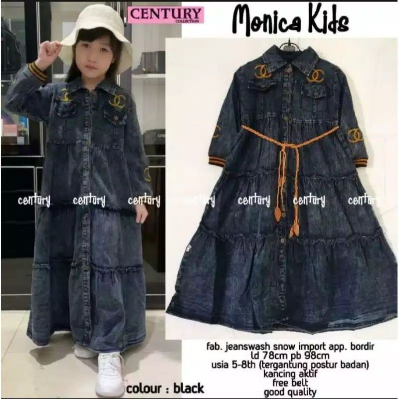 MONICA KIDS / GAMIS ANAK / GAMIS JEANS ANAK