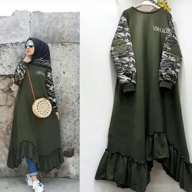 VERSACE TUNIK / long tunik / tunik atasan / tunik army / baju atasan wanita / long tunik
