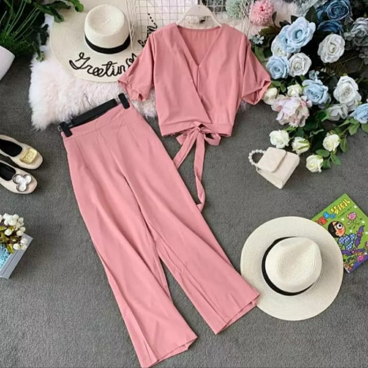 One set Korean style / STELAN SELENA / NS set pakaian wanita terbaru/ set cel fashion wanita modern lengan pendek