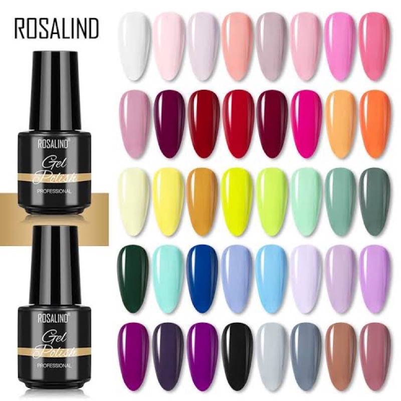 ROSALIND 1 Set 40 Warna 7ml BOTOL PLASTIK / Kutek UV Gel ROSALIND / Kutek Gel Polish